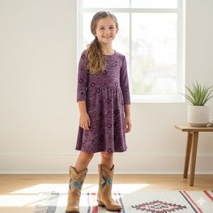 Wonder Nation Girl's Size M (7-8) Heather Purple Skater Style Dress